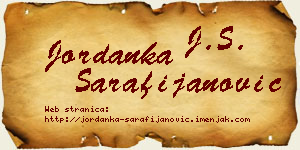 Jordanka Sarafijanović vizit kartica